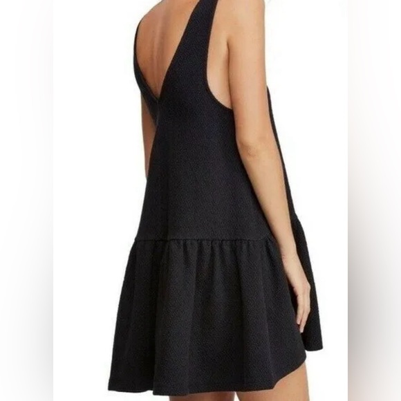 Free People Easy Street Black Sleeveless Flounce Mini Dress Size medium NWT - Picture 2 of 9